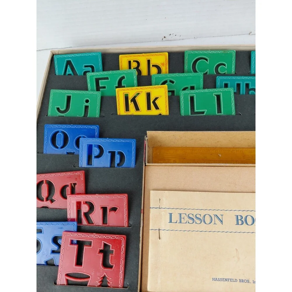Teach-a-toy Teaching Aid Game Sencil Set Hasbro Hassenfeld Educational Toy 1965
